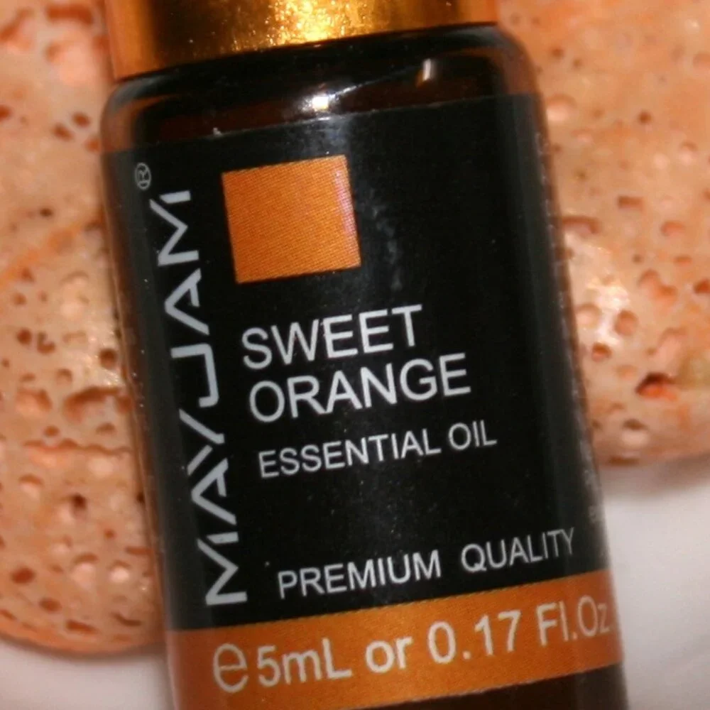 HAND CRAFTED 2 Orange Aroma Stones Aromatherapy Essential Oil Diffuser Pair
